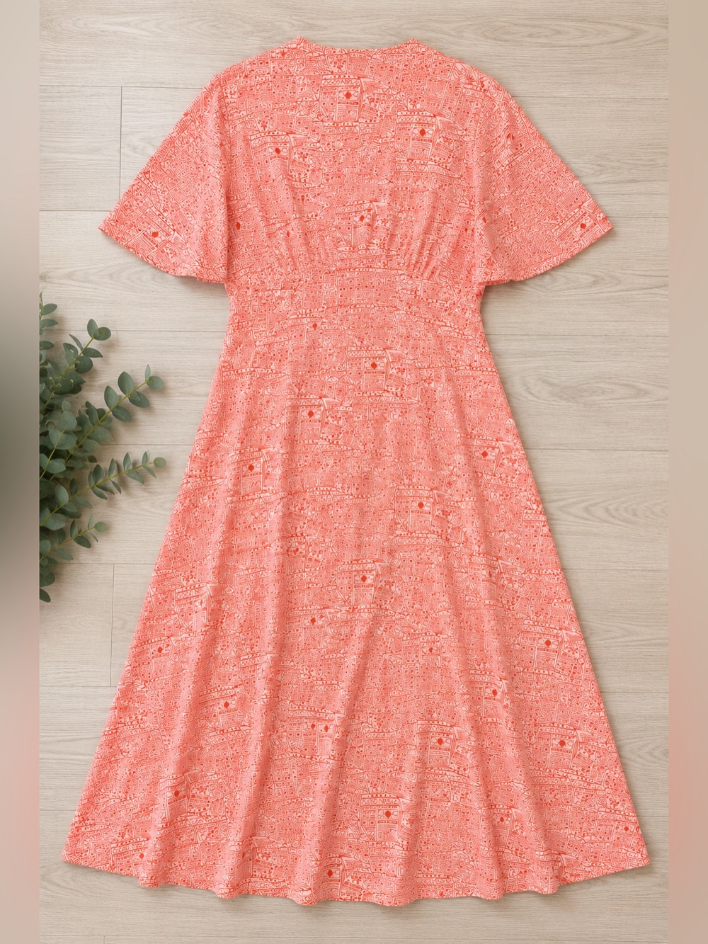 $158 Never Fully Dressed Good News Lindos Satin Button Front Midi Dress Pink 6 - Picture 5 of 7